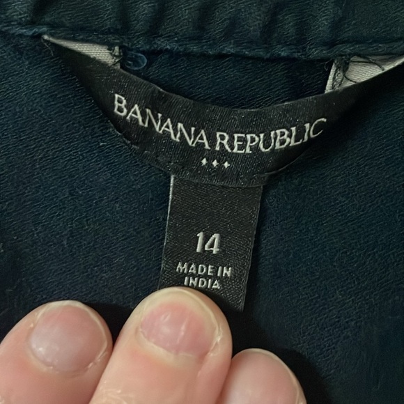 Banana Republic size 14 black button down with waist tie dress - Picture 5 of 9